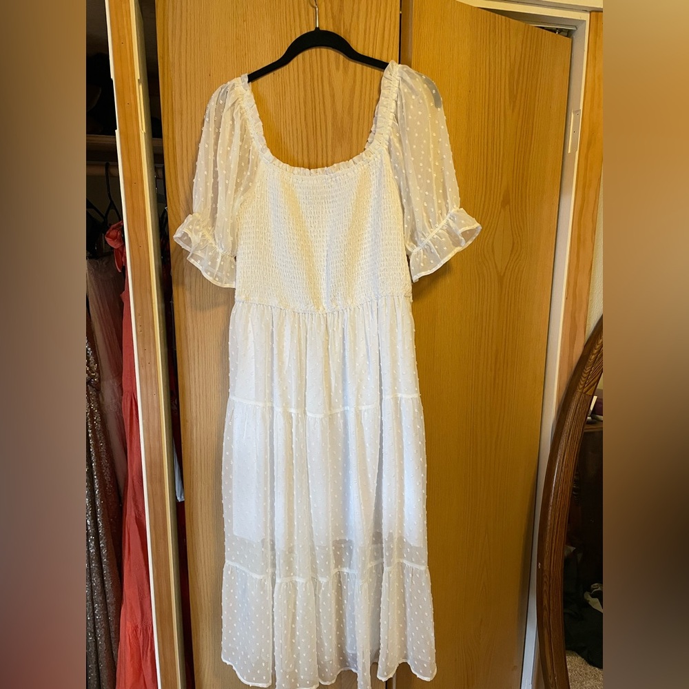 White Midi Bridal Dress